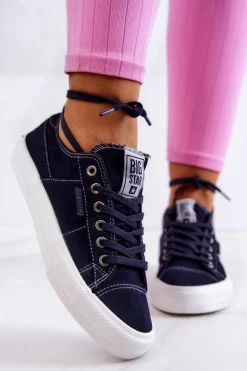 Damskie Tenisówki Trampki BIG STAR JJ274099 Granatowe