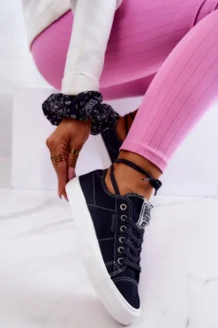 Damskie Tenisówki Trampki BIG STAR JJ274099 Granatowe