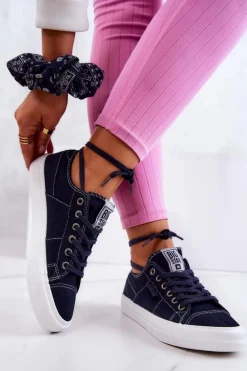 Damskie Tenisówki Trampki BIG STAR JJ274099 Granatowe