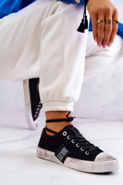 Damskie Tenisówki Trampki BIG STAR JJ274354 Czarno-Białe