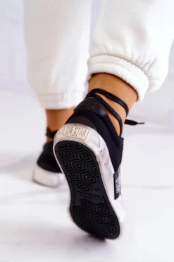 Damskie Tenisówki Trampki BIG STAR JJ274354 Czarno-Białe