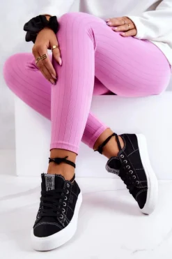 Damskie Tenisówki Trampki BIG STAR JJ274098 Czarne