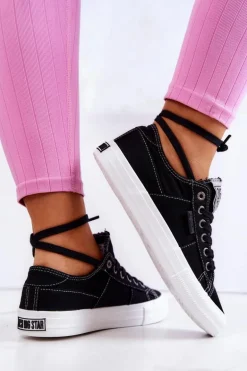 Damskie Tenisówki Trampki BIG STAR JJ274098 Czarne