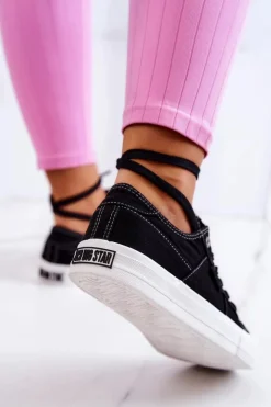 Damskie Tenisówki Trampki BIG STAR JJ274098 Czarne