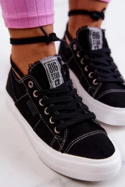 Damskie Tenisówki Trampki BIG STAR JJ274098 Czarne
