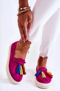 Damskie Tenisówki Trampki Slip-On Fuksja Venira