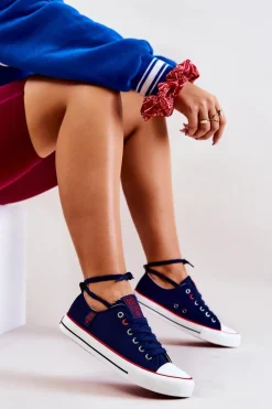 Damskie Trampki BIG STAR JJ274121 Granatowe