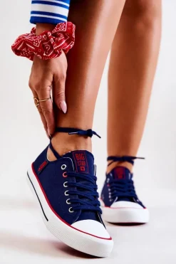 Damskie Trampki BIG STAR JJ274121 Granatowe