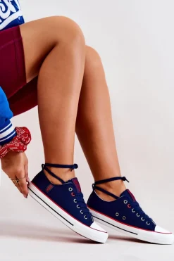 Damskie Trampki BIG STAR JJ274121 Granatowe