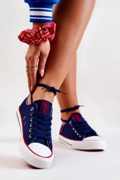Damskie Trampki BIG STAR JJ274121 Granatowe