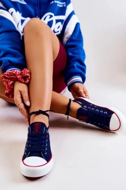 Damskie Trampki BIG STAR JJ274121 Granatowe