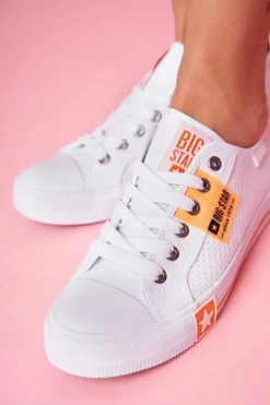 Damskie Trampki Big Star Ażurowe FF274035 Białe