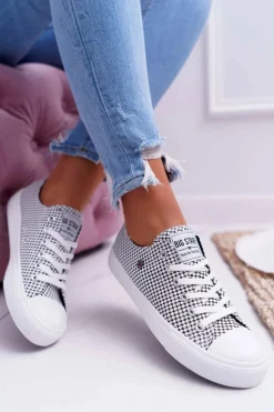 Damskie Trampki Big Star W Kratkę Białe DD274035