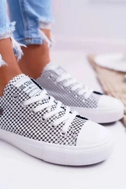 Damskie Trampki Big Star W Kratkę Białe DD274035