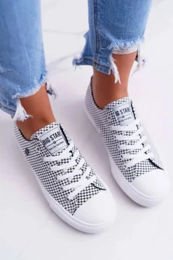 Damskie Trampki Big Star W Kratkę Białe DD274035