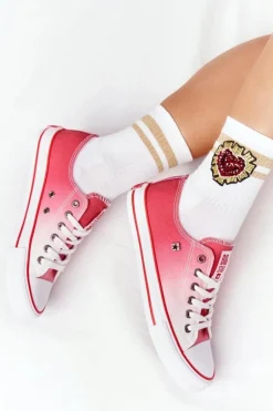 Damskie Trampki BIG STAR HH274130 Ombre Czerwone