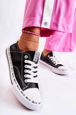 Damskie Trampki Big Star Ażurowe Czarne FF274023