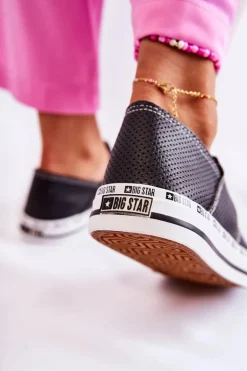 Damskie Trampki Big Star Ażurowe Czarne FF274023