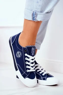 Damskie Trampki Big Star Granatowe FF274229