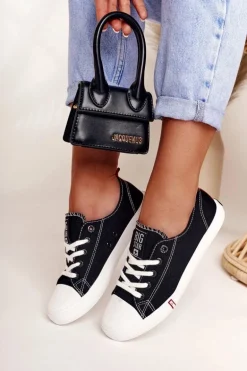 Damskie Trampki Big Star FF274085 Czarno-Czerwone