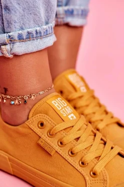 Damskie Trampki Big Star Żółte FF274A086