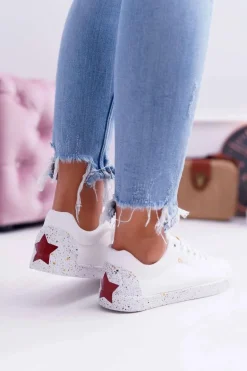 Damskie Trampki Big Star Czerwona Gwiazda Białe AA274A007