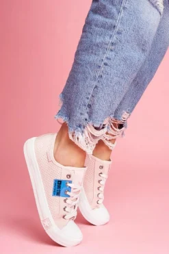 Damskie Trampki Big Star Ażurowe Różowe FF274033