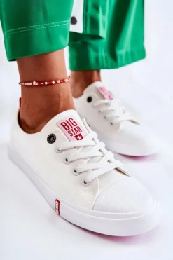 Damskie Trampki Big Star FF274087 Biało-Czerwone