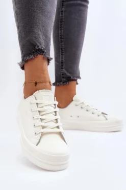 Damskie Trampki Eko Skórzane Big Star NN274847 Białe