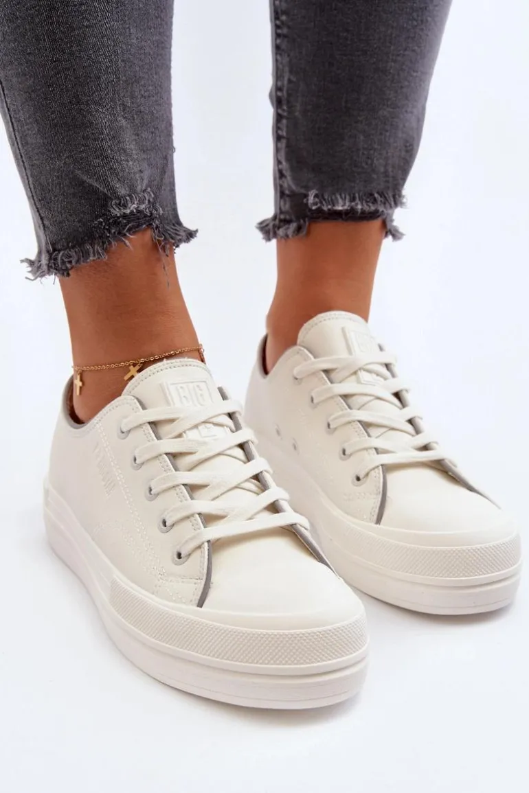 Damskie Trampki Eko Skórzane Big Star NN274847 Białe