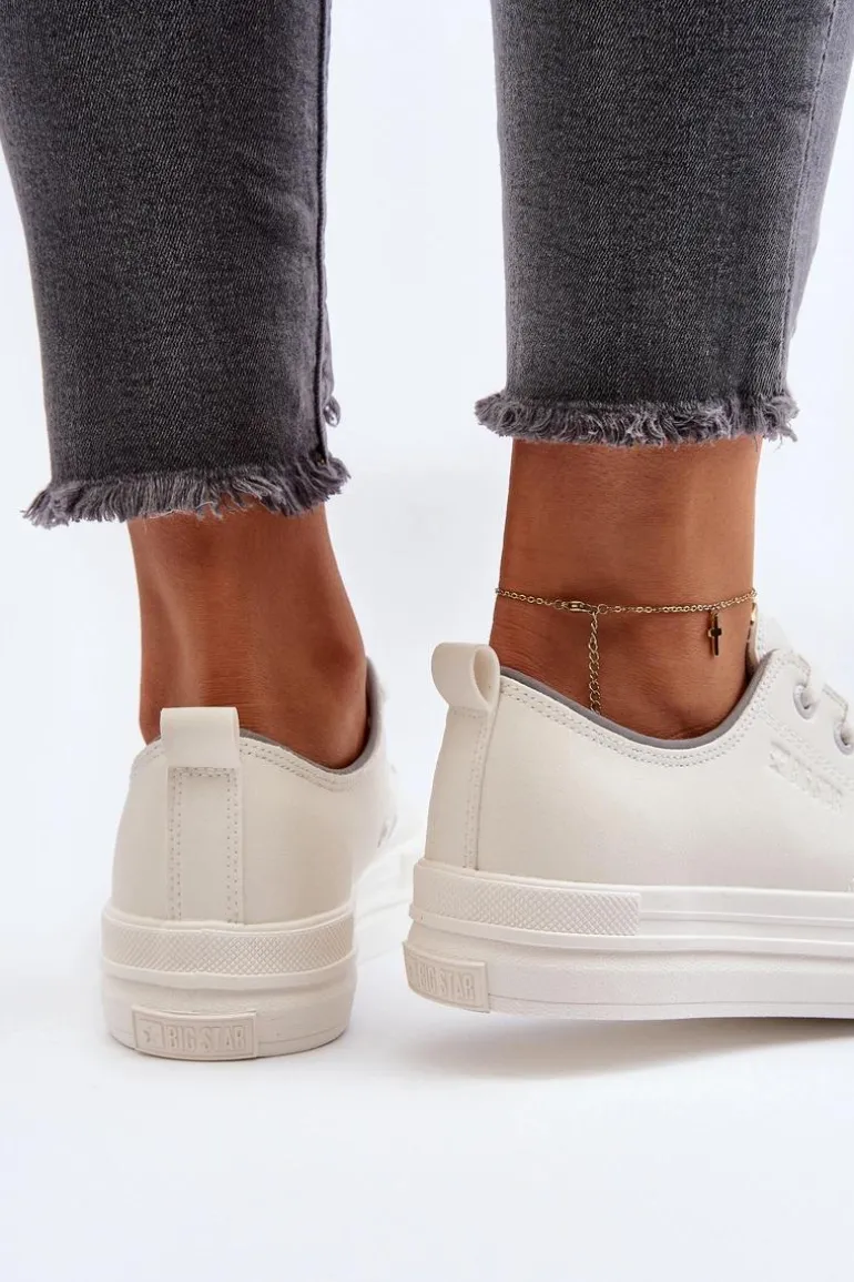 Damskie Trampki Eko Skórzane Big Star NN274847 Białe