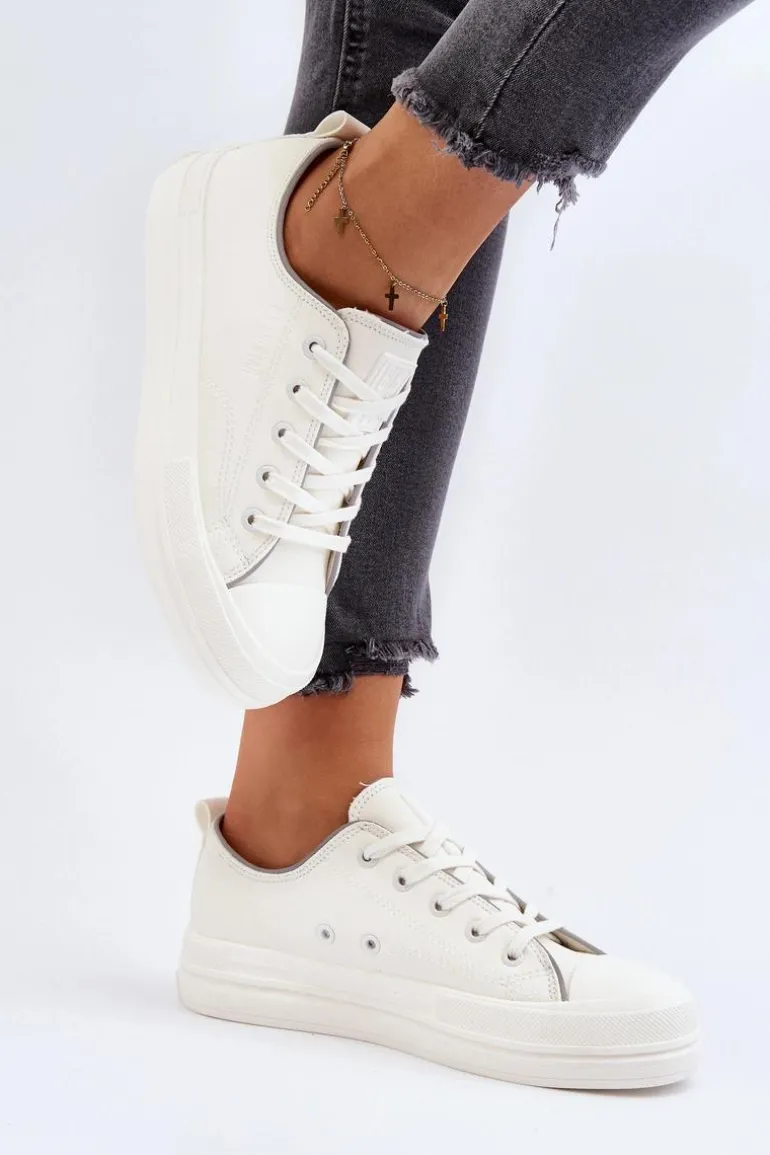 Damskie Trampki Eko Skórzane Big Star NN274847 Białe