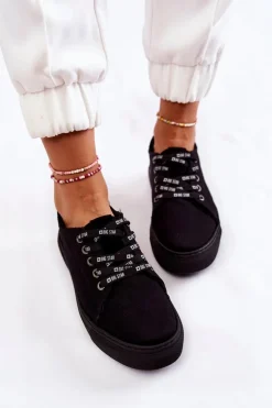 Damskie Trampki Memory Foam System Big Star KK276001 Czarne