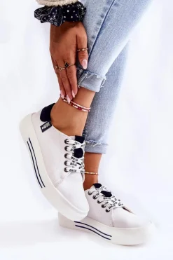 Damskie Trampki Memory Foam System Big Star KK276002 Białe