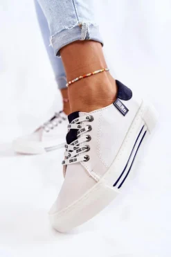 Damskie Trampki Memory Foam System Big Star KK276002 Białe