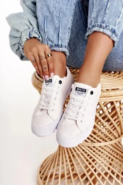 Damskie Trampki Na Dużej Podeszwie BIG STAR FF274245 Białe