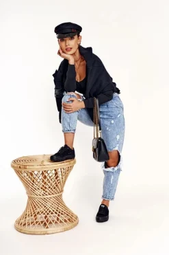 Damskie Trampki Na Dużej Podeszwie BIG STAR FF274248 Czarne