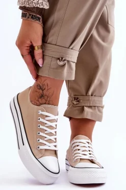 Damskie Trampki Na Masywnej Platformie Beżowe Ember