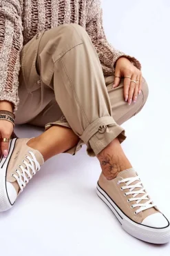 Damskie Trampki Na Masywnej Platformie Beżowe Ember