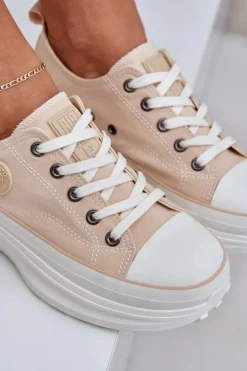 Damskie Trampki Na Masywnej Podeszwie Big Star NN274127 Beżowe