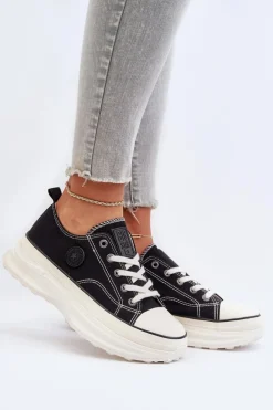 Damskie Trampki Na Masywnej Podeszwie Big Star NN274125 Czarne