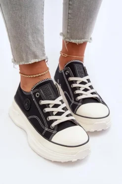 Damskie Trampki Na Masywnej Podeszwie Big Star NN274125 Czarne
