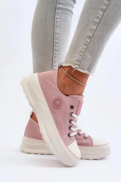 Damskie Trampki Na Masywnej Podeszwie Big Star NN274129 Różowe