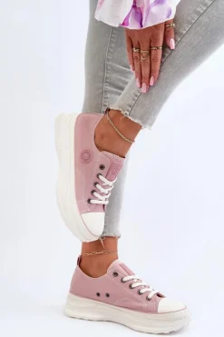 Damskie Trampki Na Masywnej Podeszwie Big Star NN274129 Różowe