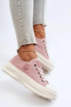 Damskie Trampki Na Masywnej Podeszwie Big Star NN274129 Różowe