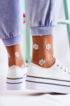 Damskie Trampki Na Masywnej Platformie Białe Farona