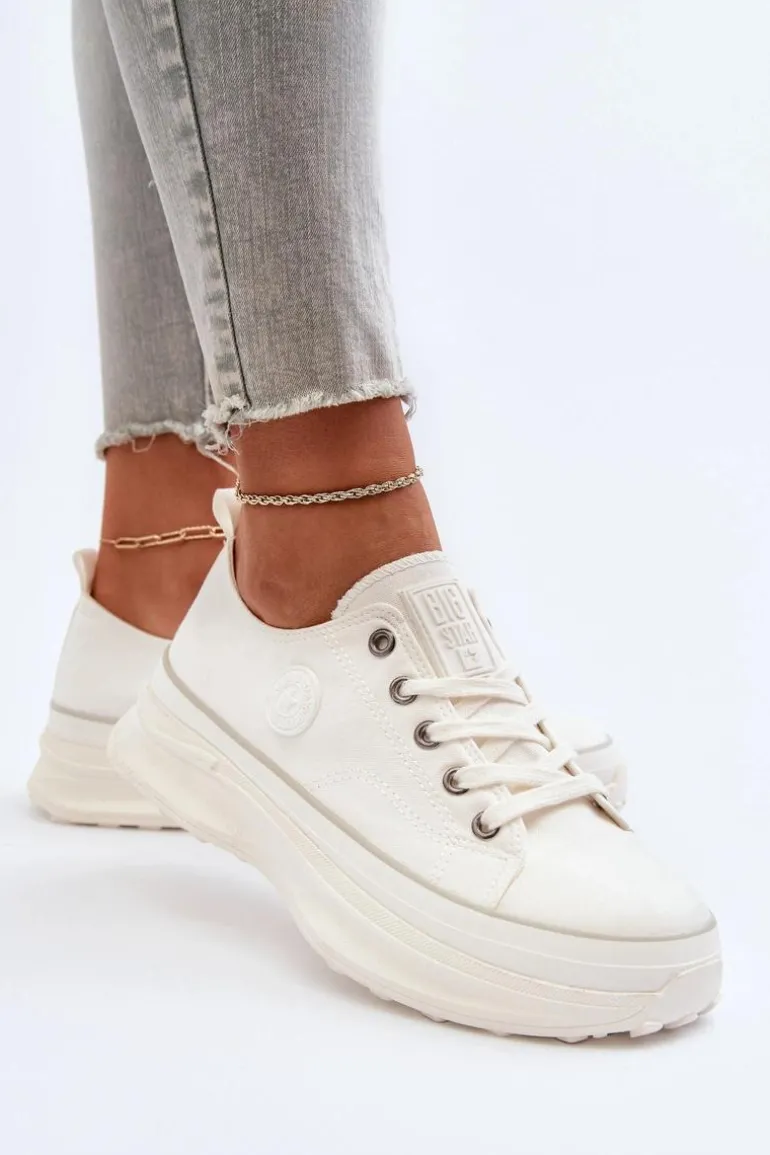 Damskie Trampki Na Masywnej Podeszwie Big Star NN274126 Białe