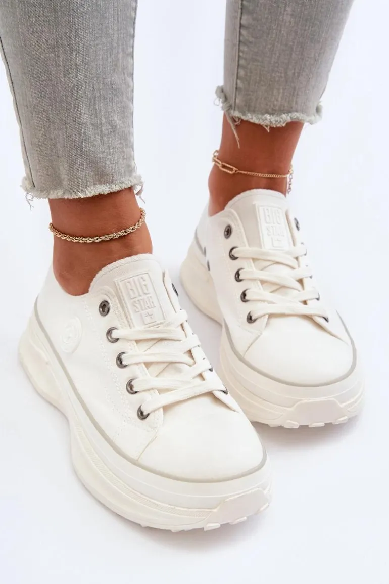 Damskie Trampki Na Masywnej Podeszwie Big Star NN274126 Białe