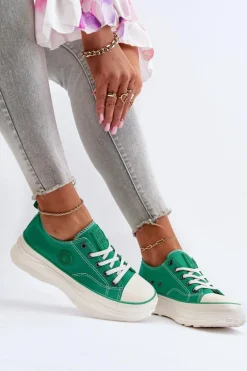 Damskie Trampki Na Masywnej Podeszwie Big Star NN274130 Zielone