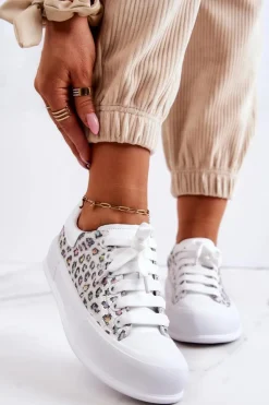 Damskie Trampki Na Platformie GOE JJ2N4075 Białe